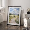 03 - Jackson Hole watercolor Art - Digital Downloads - Frame Standing on floor.jpg
