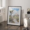 03 - Joshua Tree National Park Watercolor Art - Digital Downloads - Frame Standing on floor.jpg