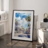 03 - Key West - Duval street Watercolor Art - Digital Downloads - Frame Standing on floor.jpg