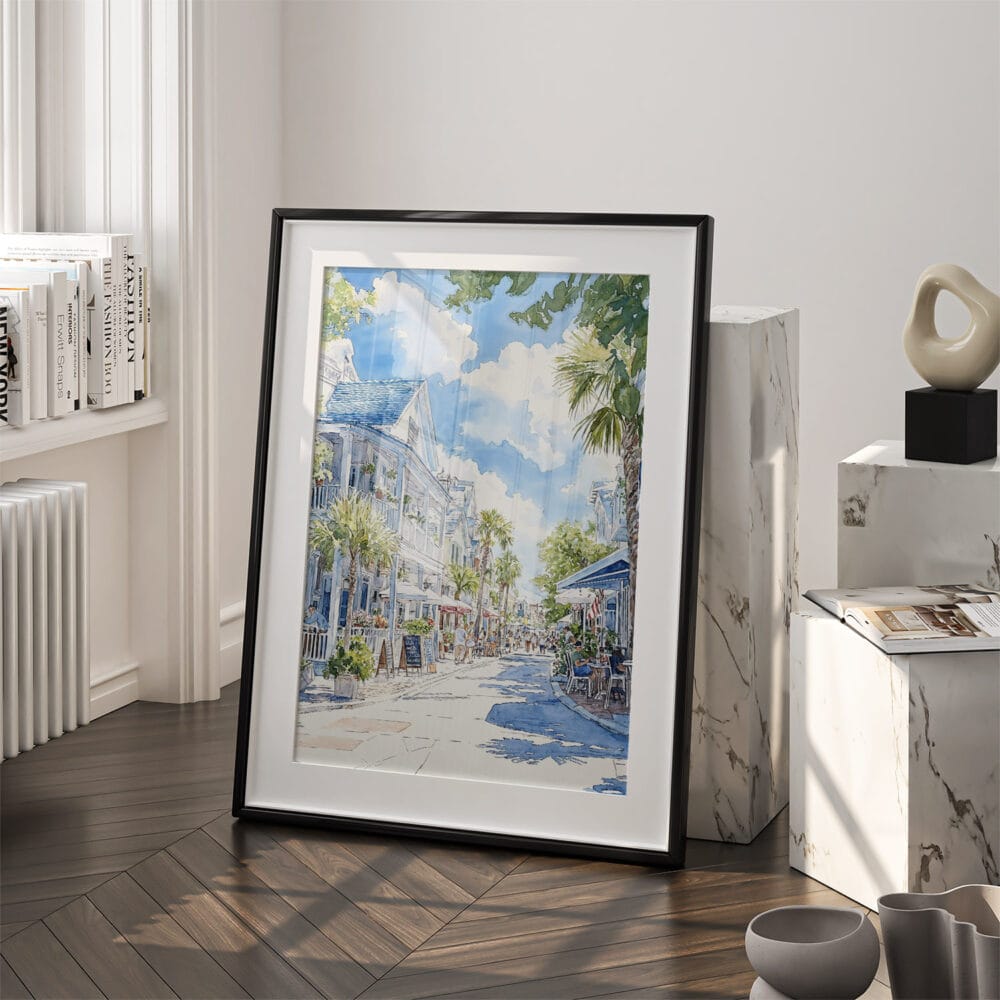 03 - Key West Florida Watercolor Art - Digital Downloads - Frame Standing on floor.jpg 03 - Key West Florida Watercolor Art - Digital Downloads - Frame Standing on floor.jpg
