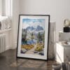 03 - Kings Canyon National Park Watercolor Art - Digital Downloads - Frame Standing on floor.jpg