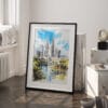 03 - Kuala Lumpur Watercolor Art - Digital Downloads - Frame Standing on floor.jpg
