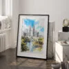 03 - Kuala Lumpur Watercolor Art - Digital Downloads - Frame Standing on floor.jpg
