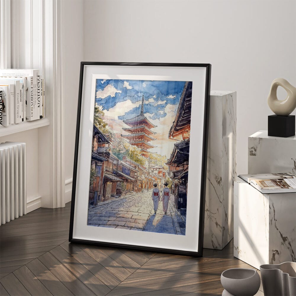 03 - Kyoto Pagoda Watercolor 1 Art - Digital Downloads - Frame Standing on floor.jpg 03 - Kyoto Pagoda Watercolor 1 Art - Digital Downloads - Frame Standing on floor.jpg