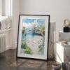 03 - La Jolla Beach Watercolor Art - Digital Downloads - Frame Standing on floor.jpg