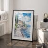 03 - Lake Garda Watercolor Art - Digital Downloads - Frame Standing on floor.jpg