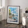 03 - Lake Windermere Watercolor 1 Art - Digital Downloads - Frame Standing on floor.jpg