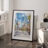 03 - Las Vegas Nevada Watercolor Art - Digital Downloads - Frame Standing on floor.jpg