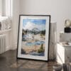 03 - Lassen Volcanic National Park Watercolor Art - Digital Downloads - Frame Standing on floor.jpg