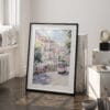 03 - Lisbon 1 Watercolor Art - Digital Downloads - Frame Standing on floor.jpg