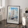 03 - London Tower Bridge Watercolor Art - Digital Downloads - Frame Standing on floor.jpg