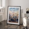 03 - Los Angeles Skyline Watercolor Art - Digital Downloads - Frame Standing on floor.jpg