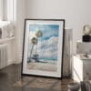 03 - Los Angeles beach lifeguard tower Watercolor Art - Digital Downloads - Frame Standing on floor.jpg