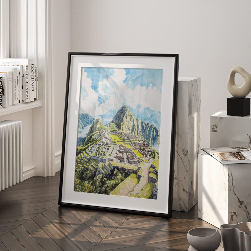 03 - Machu Picchu Watercolor Art - Digital Downloads - Frame Standing on floor.jpg 03 - Machu Picchu Watercolor Art - Digital Downloads - Frame Standing on floor.jpg