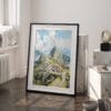 03 - Machu Picchu Watercolor Art - Digital Downloads - Frame Standing on floor.jpg