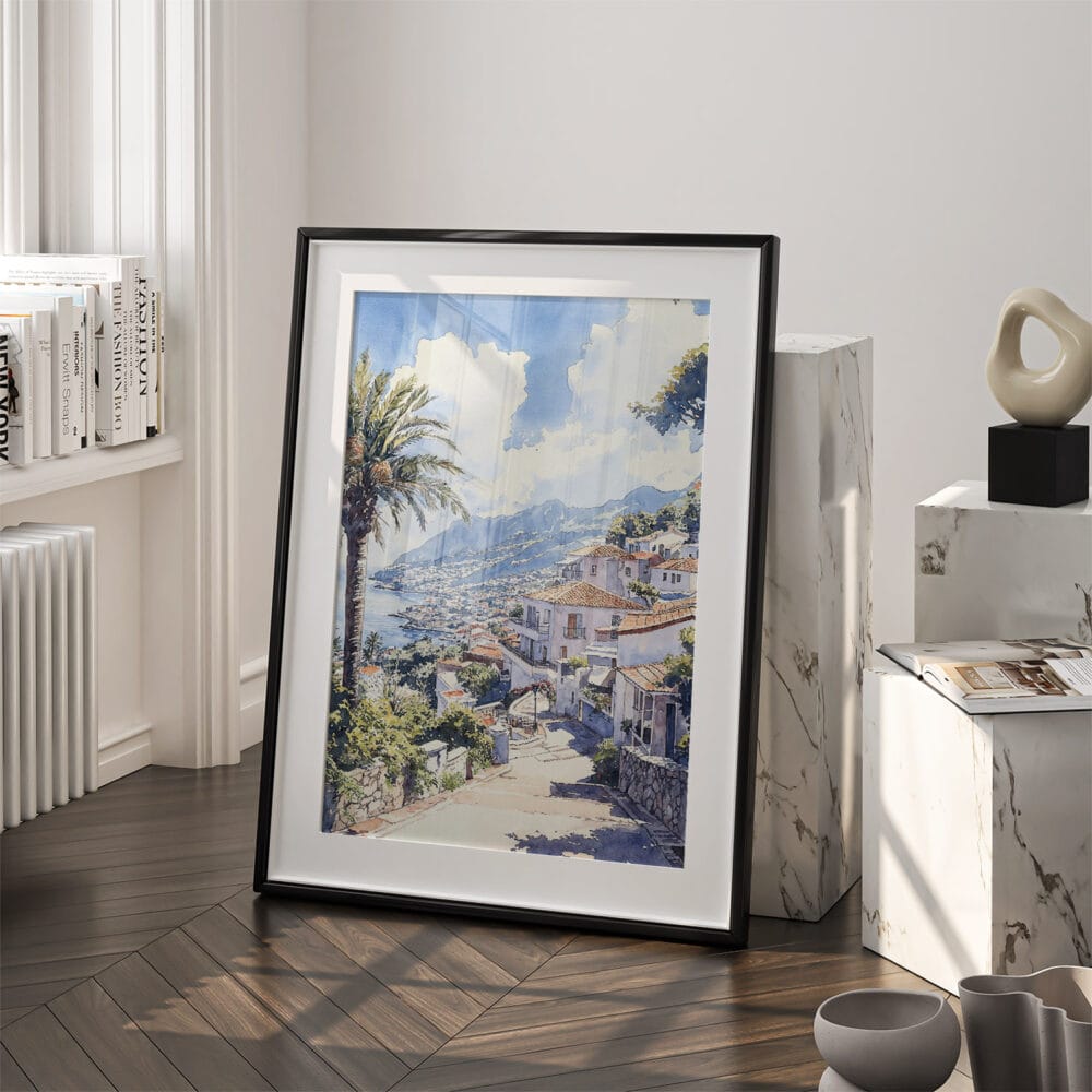 03 - Madeira Watercolor Art - Digital Downloads - Frame Standing on floor.jpg 03 - Madeira Watercolor Art - Digital Downloads - Frame Standing on floor.jpg