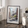 03 - Manhattan bridge Watercolor Art - Digital Downloads - Frame Standing on floor.jpg