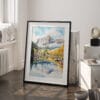 03 - Maroon Bells Aspen Watercolor Art - Digital Downloads - Frame Standing on floor.jpg