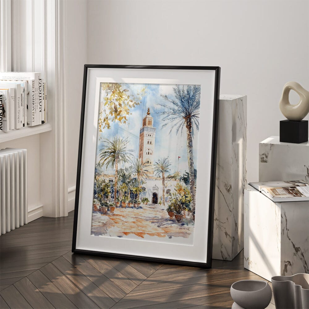 03 - Marrakesh Watercolor Art - Digital Downloads - Frame Standing on floor.jpg 03 - Marrakesh Watercolor Art - Digital Downloads - Frame Standing on floor.jpg
