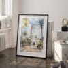 03 - Marrakesh Watercolor Art - Digital Downloads - Frame Standing on floor.jpg