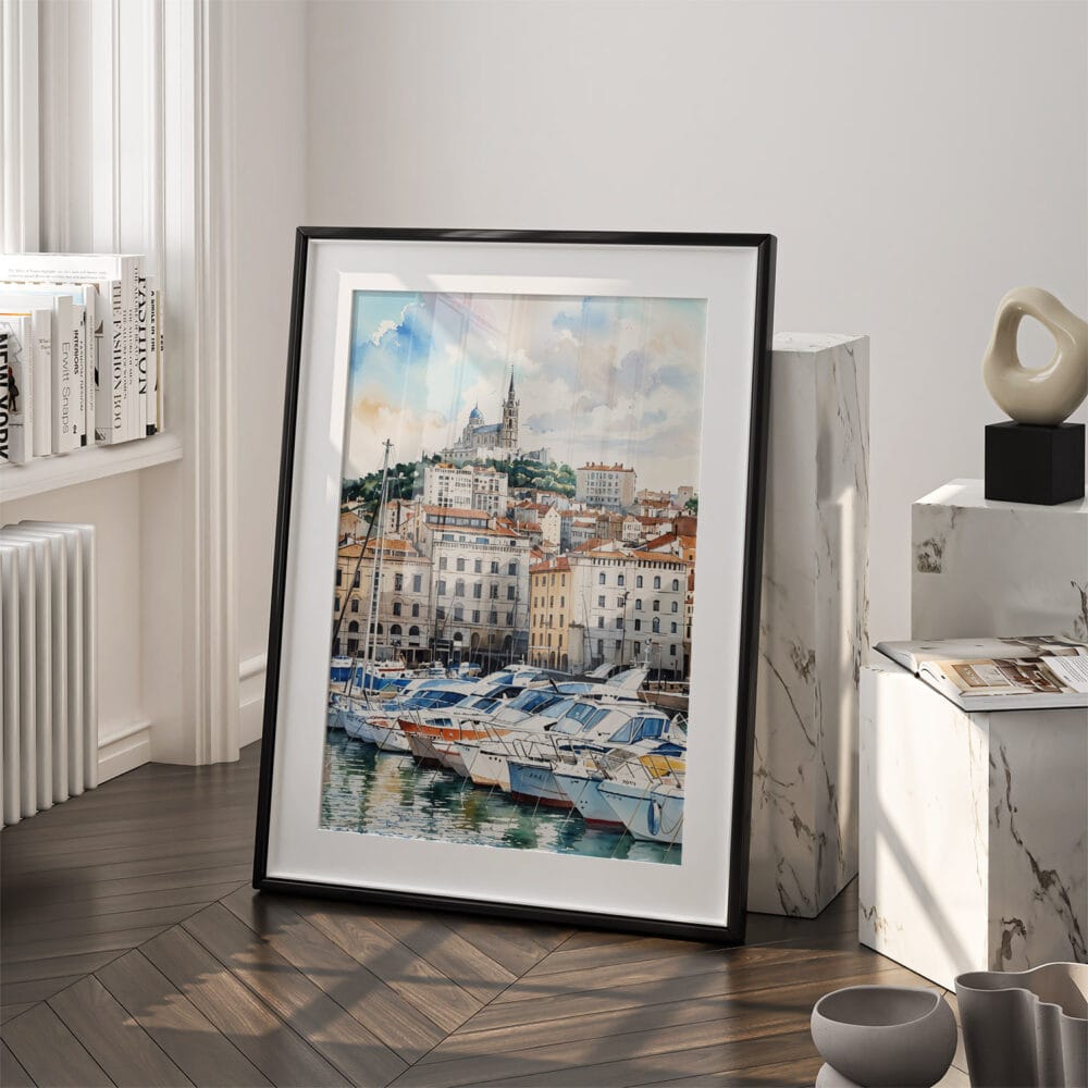 03 - Marseilles Watercolor Art - Digital Downloads - Frame Standing on floor.jpg 03 - Marseilles Watercolor Art - Digital Downloads - Frame Standing on floor.jpg