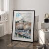 03 - Marseilles Watercolor Art - Digital Downloads - Frame Standing on floor.jpg