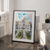 03 - Mexico Palacio de Bellas Artes Watercolor Art - Digital Downloads - Frame Standing on floor.jpg