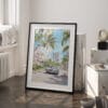 03 - Miami Watercolor Art - Digital Downloads - Frame Standing on floor.jpg