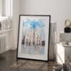 03 - Milano Italy Watercolor Art - Digital Downloads - Frame Standing on floor.jpg