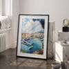 03 - Monaco France Watercolor Art - Digital Downloads - Frame Standing on floor.jpg