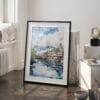03 - Mount Fuji from Oshino Watercolor Art - Digital Downloads - Frame Standing on floor.jpg