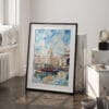 03 - Mumbai Taj Mahal Palace Watercolor Art - Digital Downloads - Frame Standing on floor.jpg