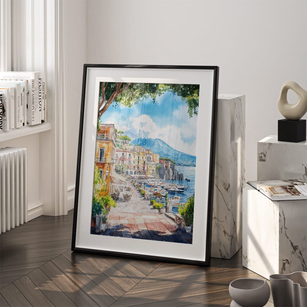 03 - Naples Watercolor Art - Digital Downloads - Frame Standing on floor.jpg 03 - Naples Watercolor Art - Digital Downloads - Frame Standing on floor.jpg