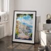 03 - Naples Watercolor Art - Digital Downloads - Frame Standing on floor.jpg