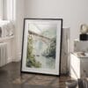 03 - New river gorge Bridge Watercolor Art - Digital Downloads - Frame Standing on floor.jpg