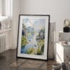 03 - Ninh Binh Watercolor Art - Digital Downloads - Frame Standing on floor.jpg