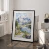03 - North Cascades National Park Watercolor Art - Digital Downloads - Frame Standing on floor.jpg