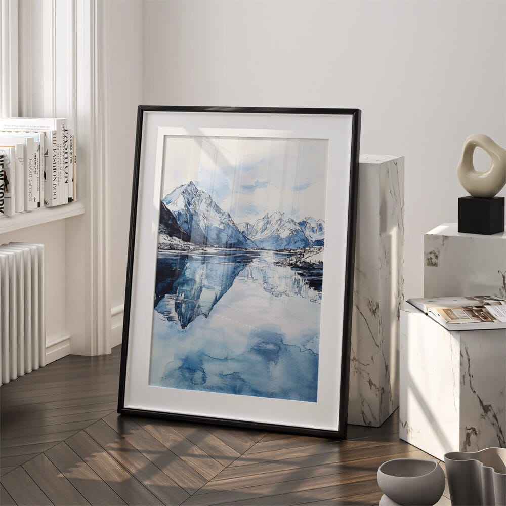 03 - Norway Watercolor Art - Digital Downloads - Frame Standing on floor.jpg 03 - Norway Watercolor Art - Digital Downloads - Frame Standing on floor.jpg
