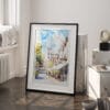 03 - Norwich England Watercolor Art - Digital Downloads - Frame Standing on floor.jpg