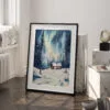 03 - Nothern Lights Finland Watercolor Art - Digital Downloads - Frame Standing on floor.jpg