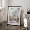 03 - Notre Dame Watercolor Art - Digital Downloads - Frame Standing on floor.jpg