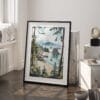 03 - Olympic National Park Watercolor Art - Digital Downloads - Frame Standing on floor.jpg