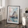 03 - Osaka Japan Watercolor Art - Digital Downloads - Frame Standing on floor.jpg