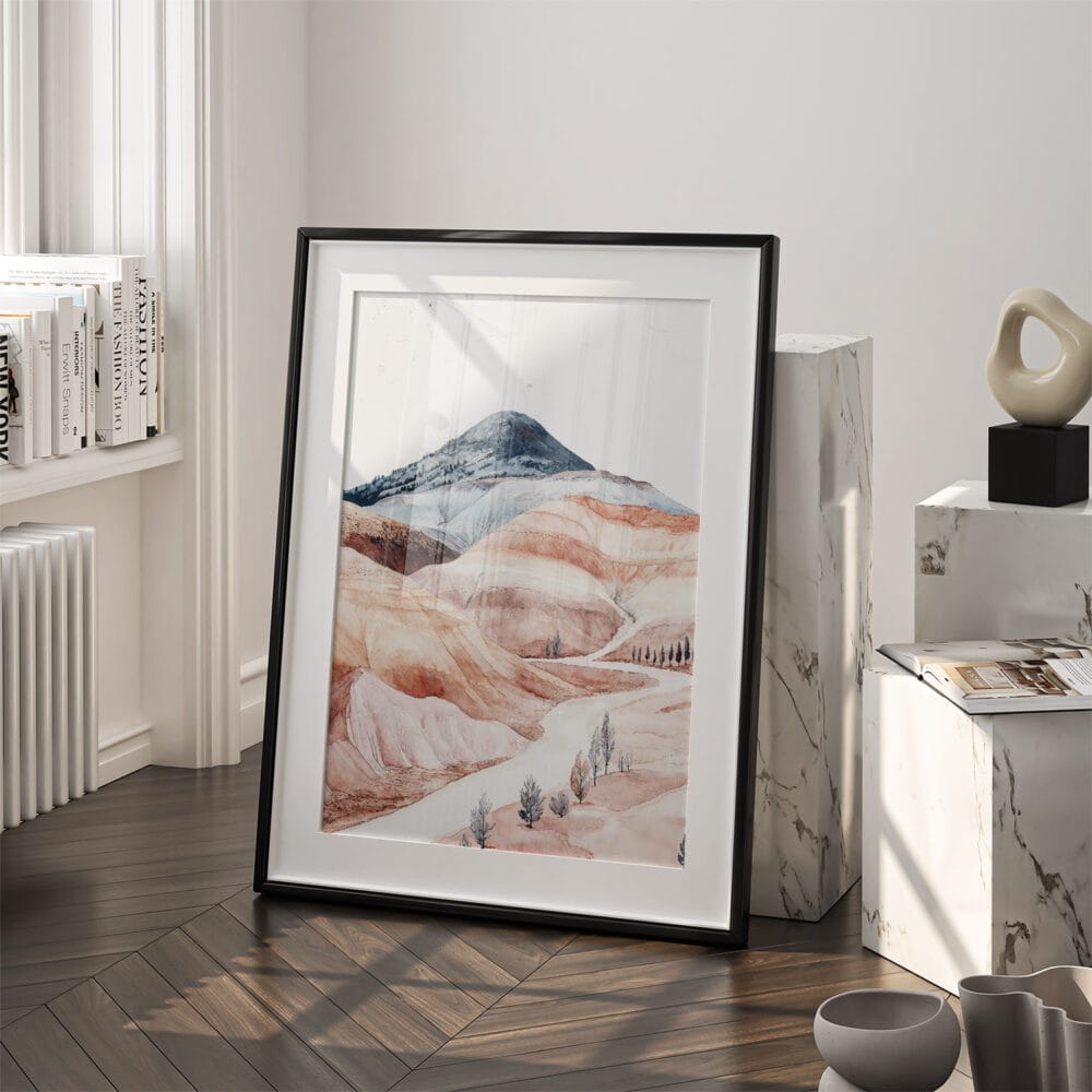 03 - Painted Hills Oregon Watercolor Art - Digital Downloads - Frame Standing on floor.jpg 03 - Painted Hills Oregon Watercolor Art - Digital Downloads - Frame Standing on floor.jpg