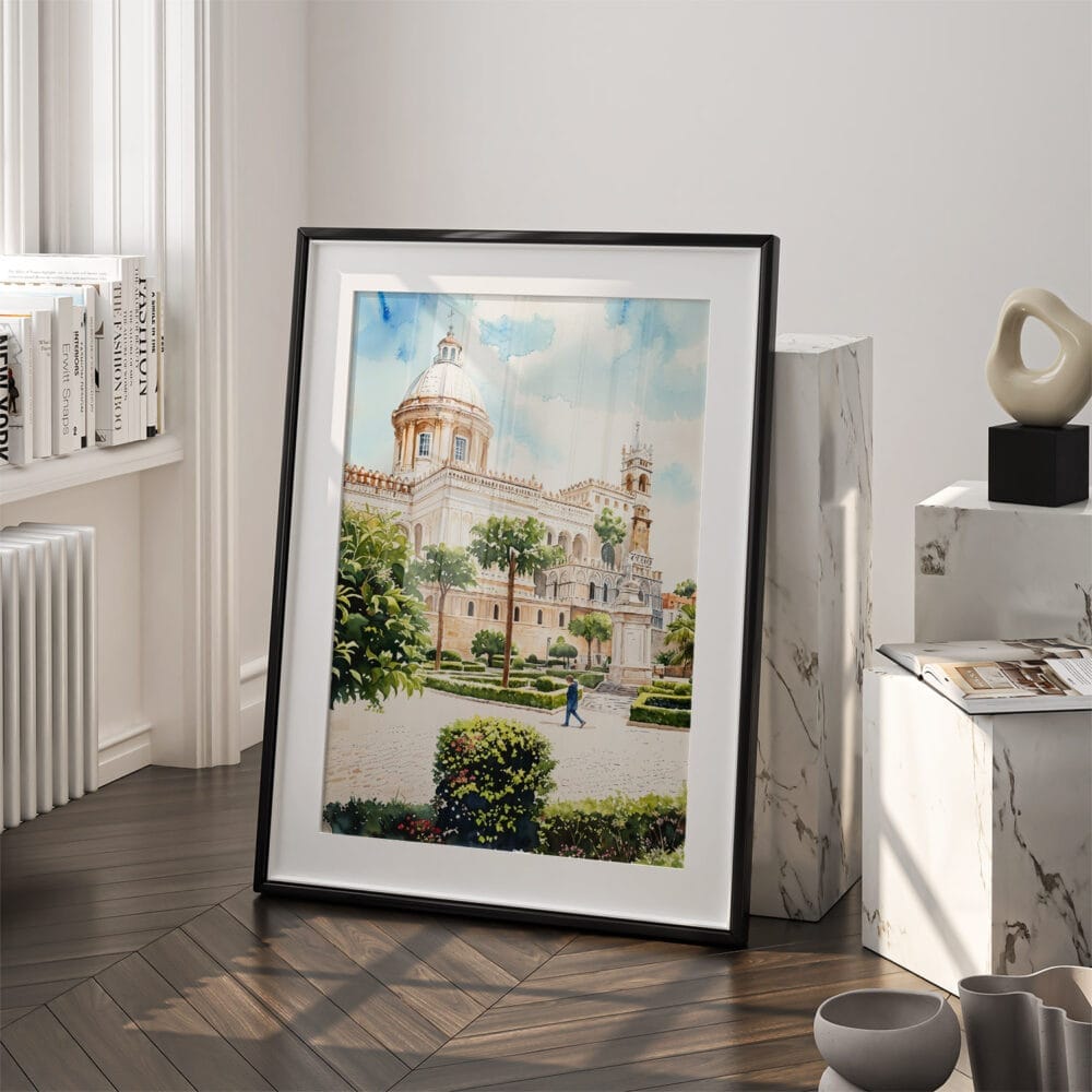03 - Palermo Watercolor Art - Digital Downloads - Frame Standing on floor.jpg 03 - Palermo Watercolor Art - Digital Downloads - Frame Standing on floor.jpg