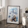 03 - Patagonia Chile Watercolor Art - Digital Downloads - Frame Standing on floor.jpg