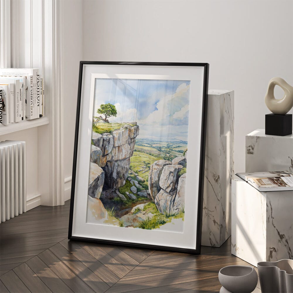03 - Peak District England Watercolor Art - Digital Downloads - Frame Standing on floor.jpg 03 - Peak District England Watercolor Art - Digital Downloads - Frame Standing on floor.jpg