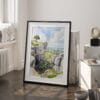 03 - Peak District England Watercolor Art - Digital Downloads - Frame Standing on floor.jpg