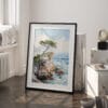 03 - Pebble Beach Cypress Watercolor Art - Digital Downloads - Frame Standing on floor.jpg