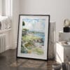 03 - Pebble Beach Golf Course Watercolor Art - Digital Downloads - Frame Standing on floor.jpg